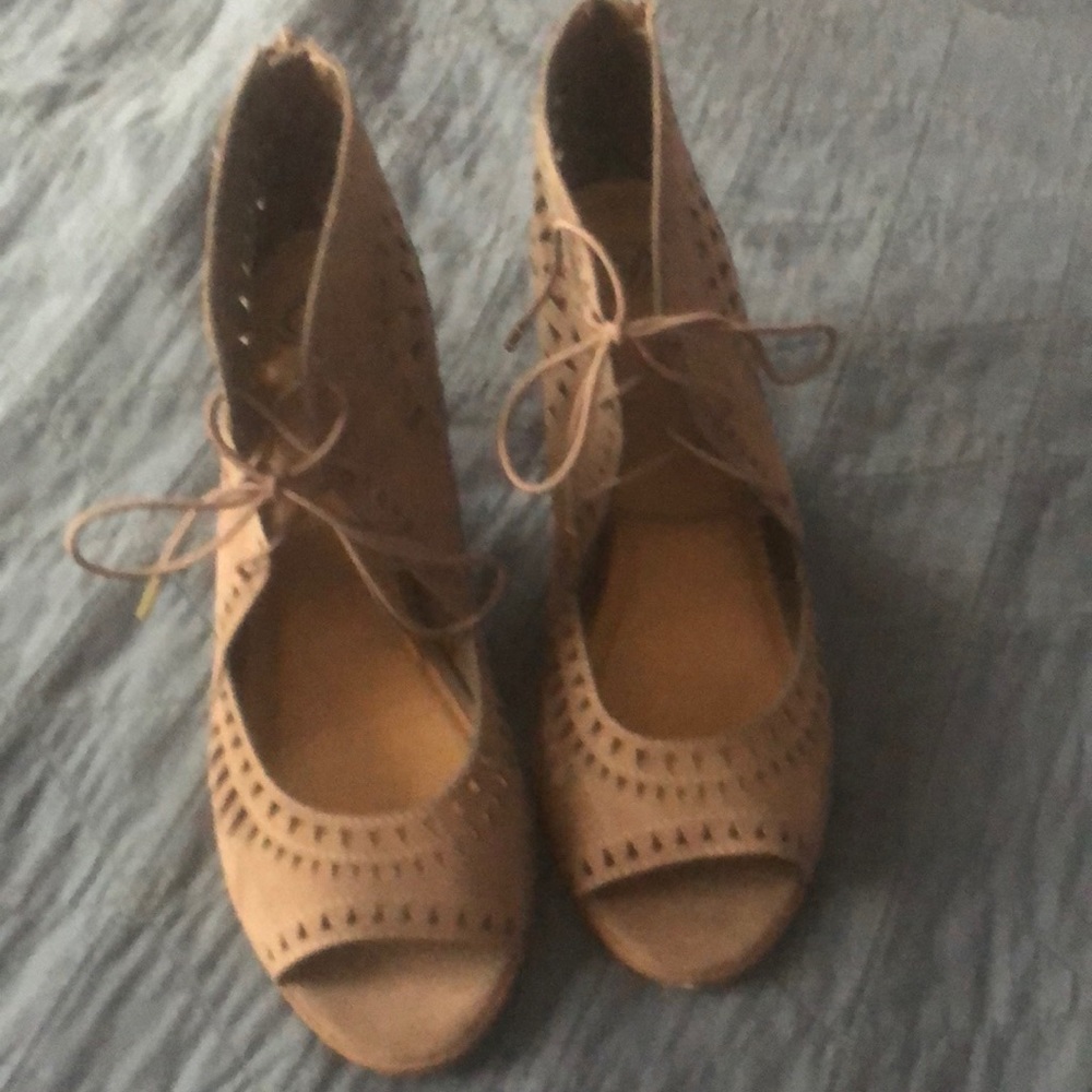Lace up, cutout sandals with heels